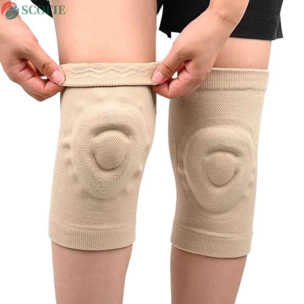 SCOFIE Joelheiras de Silicone Esportivas Ultra-finas Respiráveis Elásticas Compressão para Yoga e Fitness