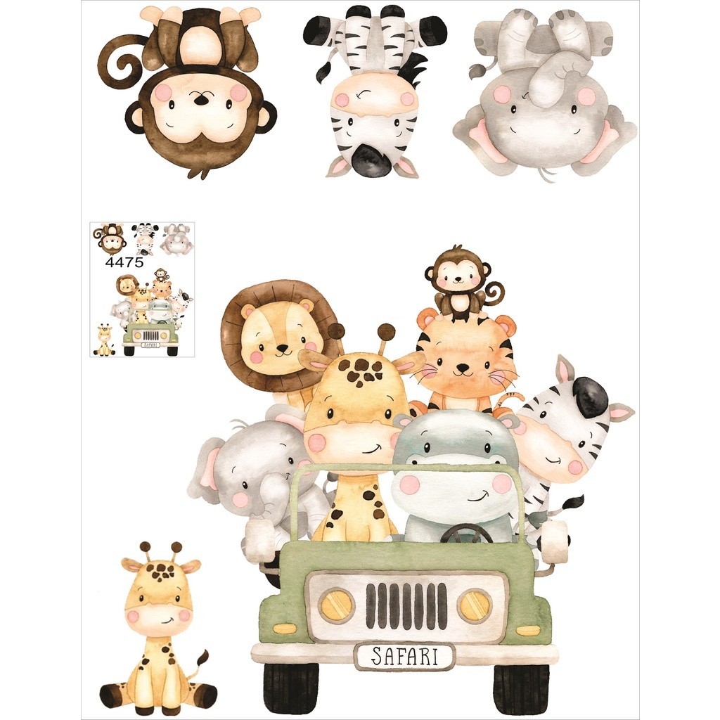 Kit Display Safari 5 Pças - 1 De 65 Cm (chão) E Outras 4 De 25cm (mesa)