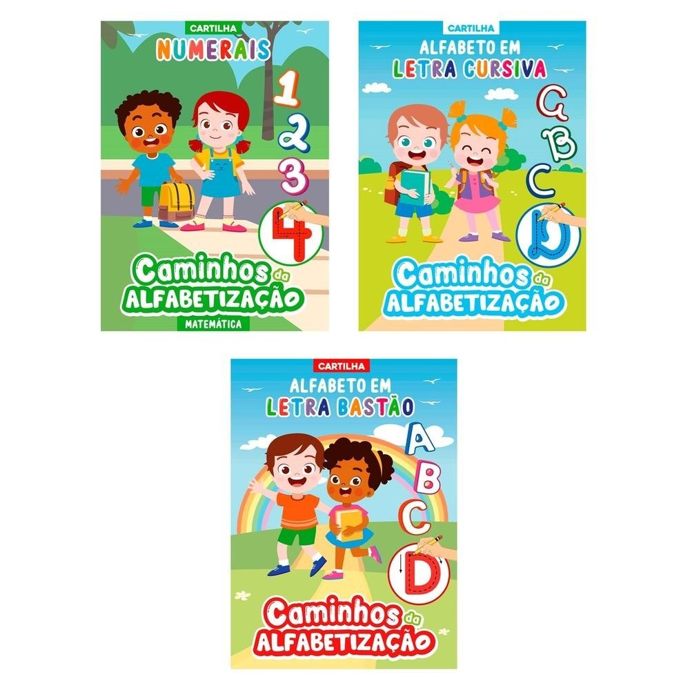 Combo Caminhos da Alfabetização - Kit com 3 Cartilhas - Books & Magazines