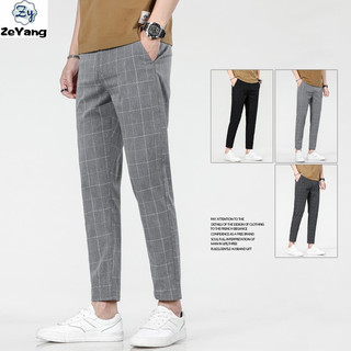 [ZY] M-5xl Calças masculinas casuais masculinas de estoque pronto Calças de perna direita Calças de tornozelo Calças esportivas Calças elásticas Calças simples de todas as estações Calças longas Moda Long-Le