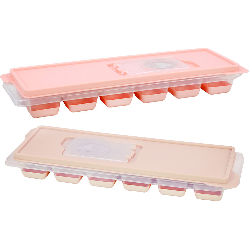 Forminha de Gelo com Tampa Silicone Forma 12 Cubos Flexível