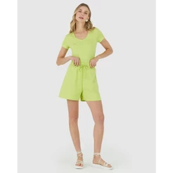 Shorts Básico Feminino Com Cadarço Em Moletom Sem Flanela