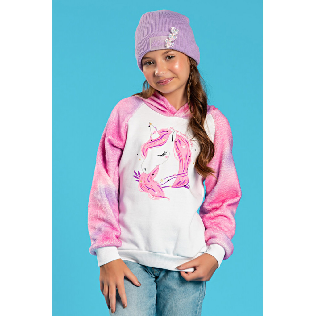 Casaco Feminino Infantil Unicórnio Tie Dye - Baby & Kids Fashion