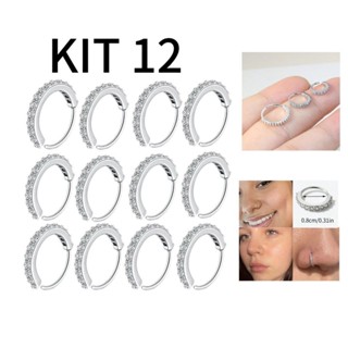 Kit 12 Unidades Piercing De Orelha De Tragus Com Argola De Cartilagem  Snug Rooksophia em Oferta na Shopee