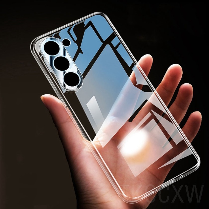 Para Samsung S24 S23 Ultra Plus S23 FE A05 A05S A15 A25 A35 A55 M14 M54 Capa Fina De Silicone Transparente Tpu Soft