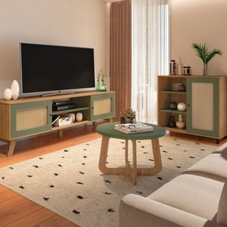Kit 3 Peças com Rack para TV até 75 Polegadas, Buffet e Mesa de Centro Memphis em Oferta na Shopee
