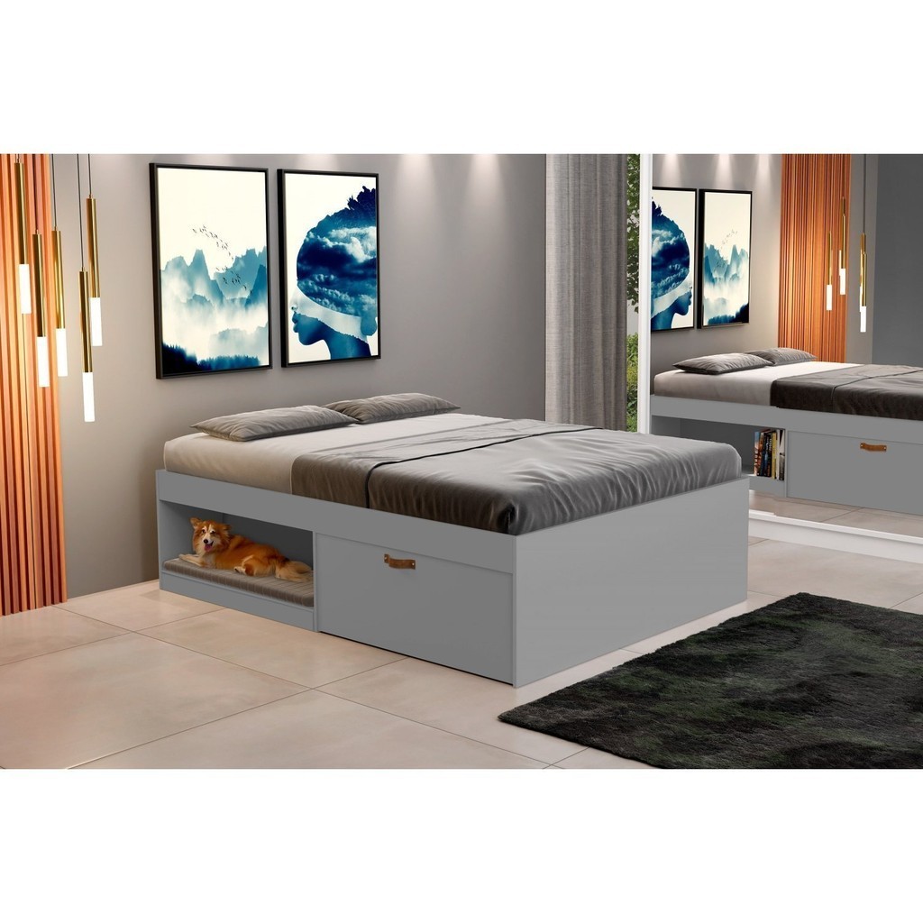 Cama Casal com Sapateira e Nicho Laura Yescasa - Home & Living