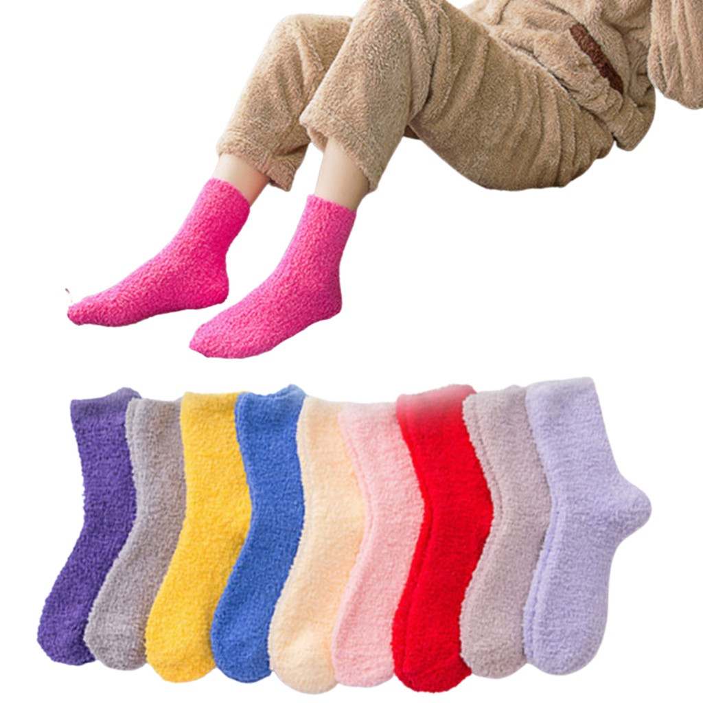 Kit 3 Pares Meias Adulto Quentes Felpudas Grossas Femininas Outono E Inverno em Oferta na Shopee