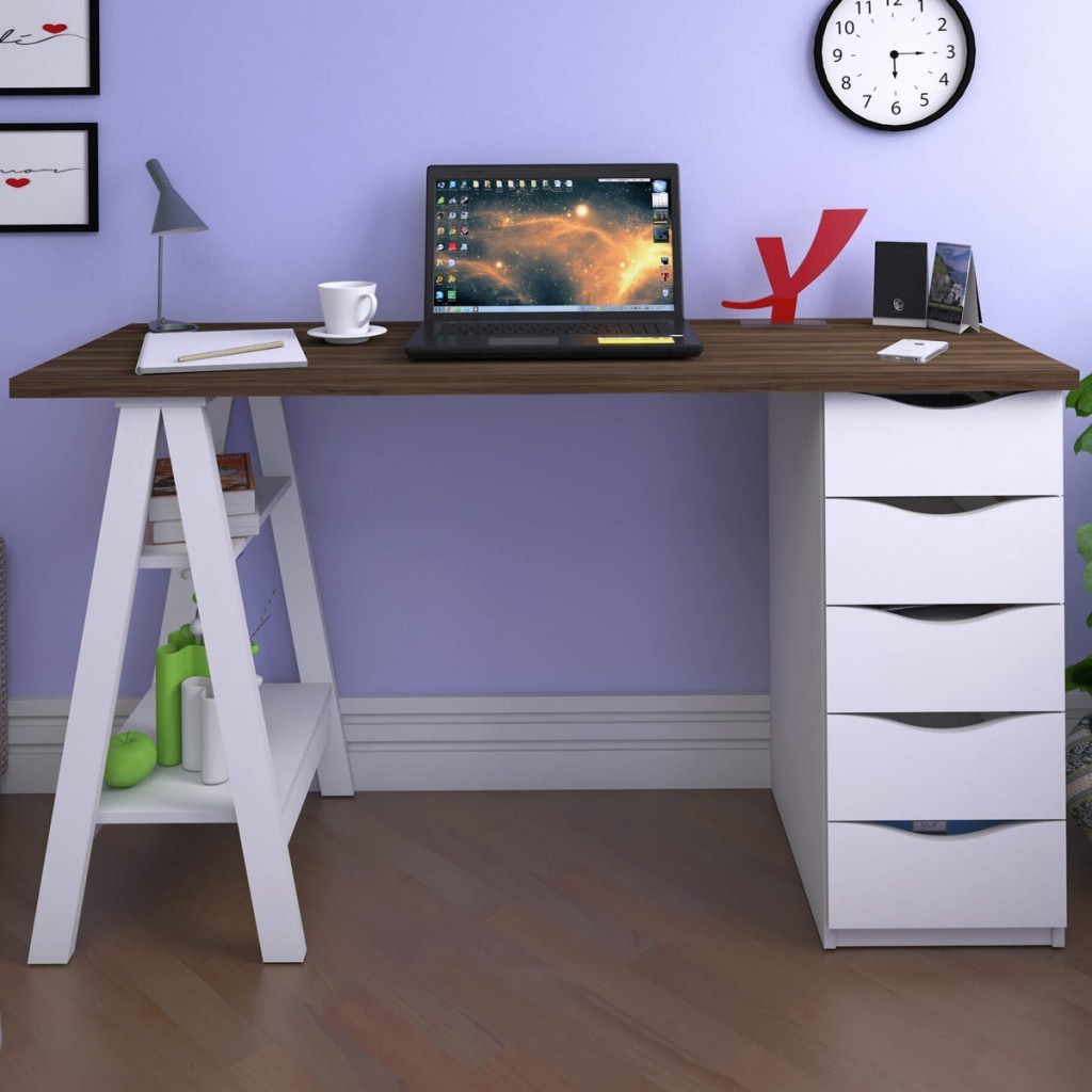 Mesa Escrivaninha SPIRIT II 5 Gavetas em Oferta na Shopee