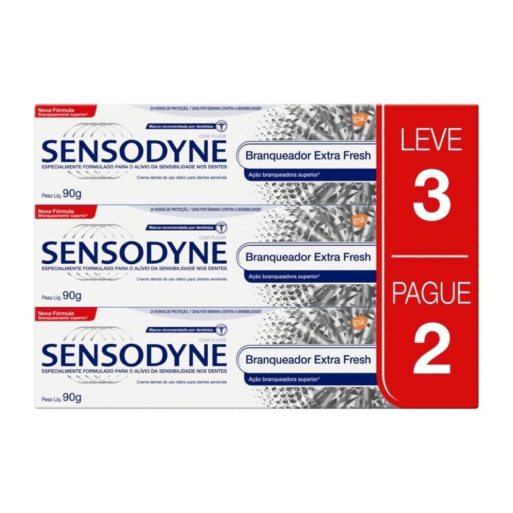 Creme Dental Sensodyne Branqueador Extra Fresh 90g Leve 3 Pague 2 - Health