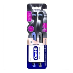 Escova Dental Oral-B Indicator Black Sensitive Carvao 2 Unidades