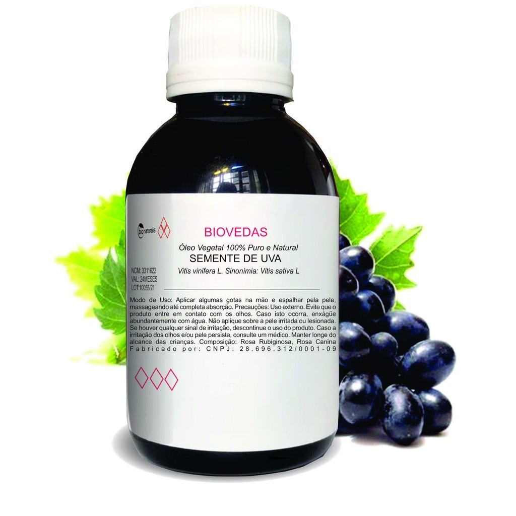 Óleo Vegetal de Semente de Uva 100% Puro 100ml em Oferta na Shopee
