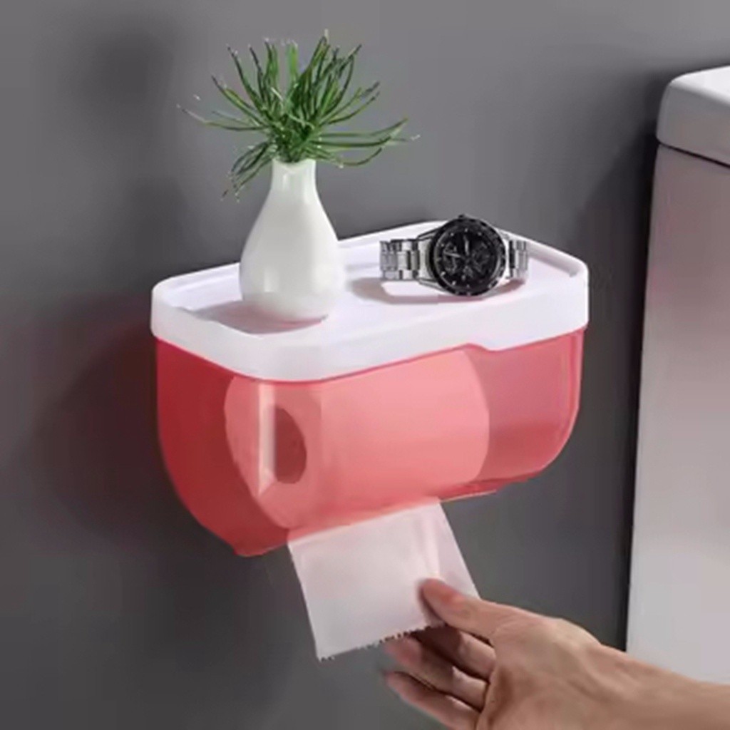 Suporte De Parede Banheiro/Caixa Organizadora Com Papel Higiênico/Sem Furar pronta entrega