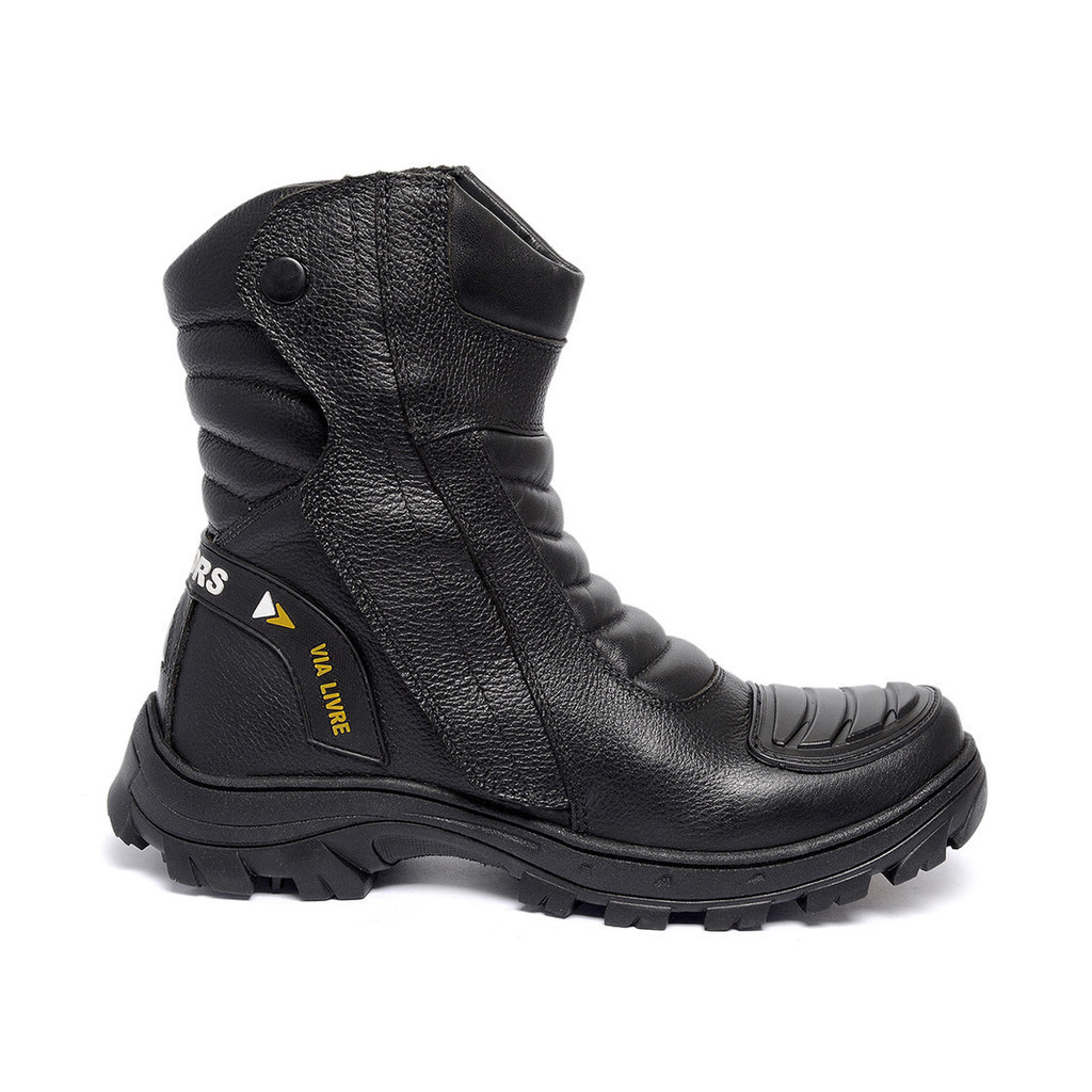 Bota Masculina Cano Médio Resistente Motociclista Moderna Via Livre