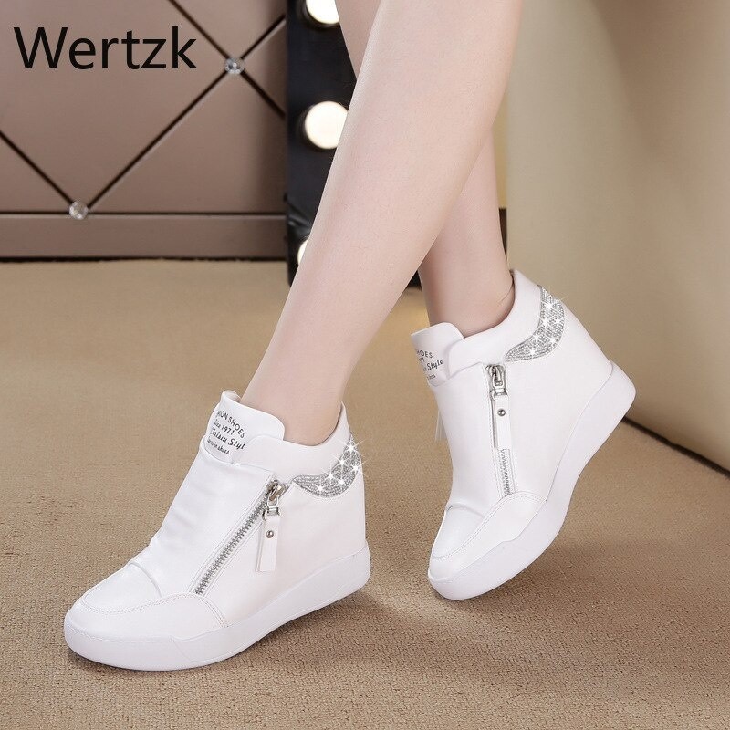 Tênis Branco Feminino Plataforma Salto Alto # Shoe Cano Moda Verão 39s Mujer Zapos