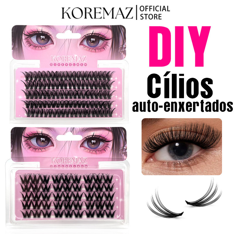 Cílios KOREMAZ 200 fãs Extensão de Cílios Cluster 200 Pacotes 30D 40D 50D 0.07D Estilo Natural Cílios Individuais Taylor Swift Ferramentas de Maquiagem