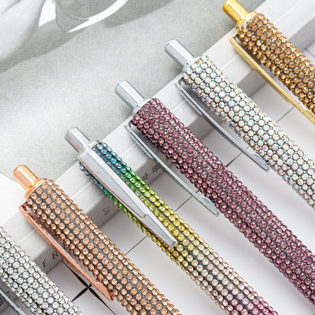 Caneta Diamantada Metálica Criativa De Prensagem Presente Papelaria Material De Escritório Prêmio De