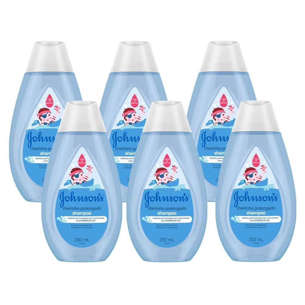 Kit 6 Shampoo Johnson's Baby Cheirinho Prolongado 200ml cada em Oferta na Shopee