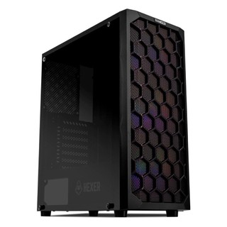 Gabinete Gamer Mancer Hexer, Rainbow, Mid-Tower, Lateral de Vidro, Com 3 Fans, Preto, MCR…