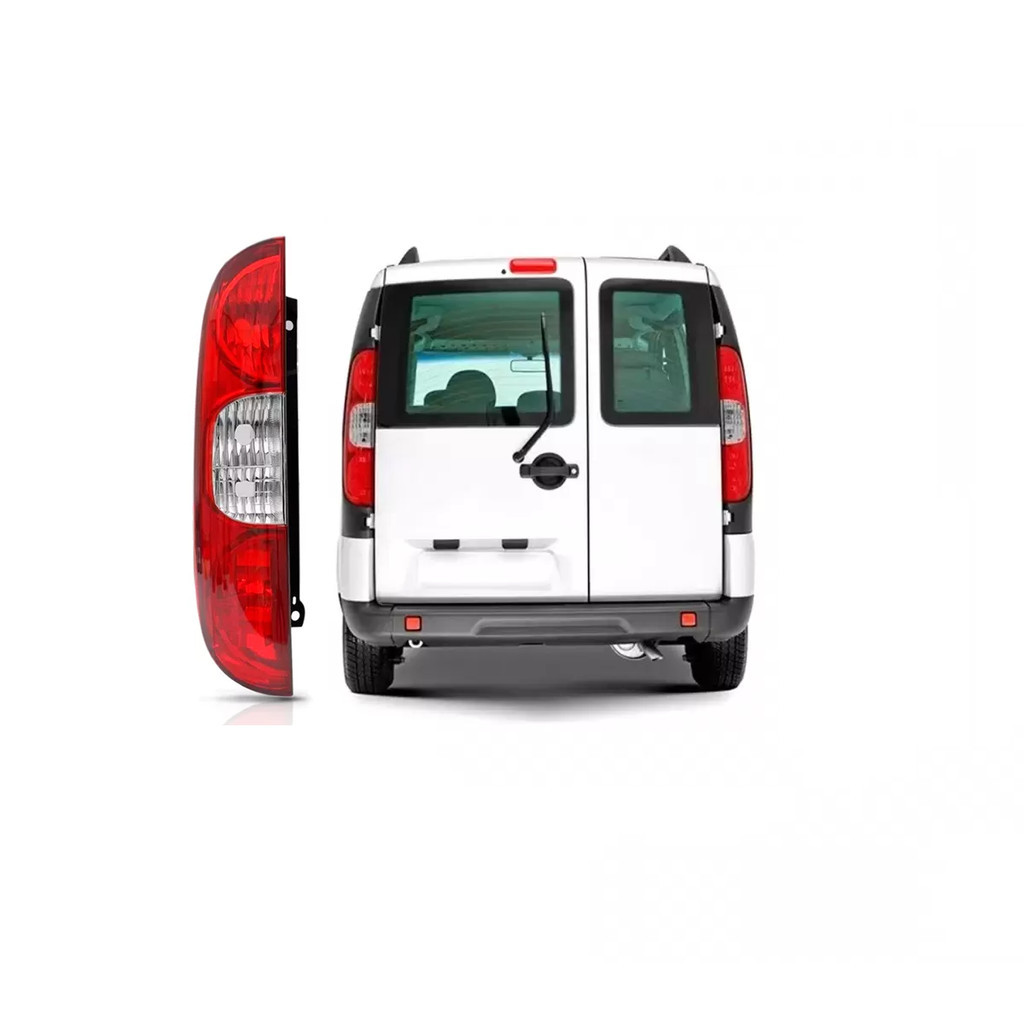 Lanterna Traseira Fiorino 2014 A 2019 Doblo 2010 A 2014 Bicolor 5 Furos Lado Esquerdo