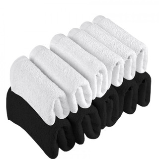 Kit 12 Toalhas de Rosto Para Salão Beleza 100% Algodão 40 x 65 cm Branca Preta BF Casa