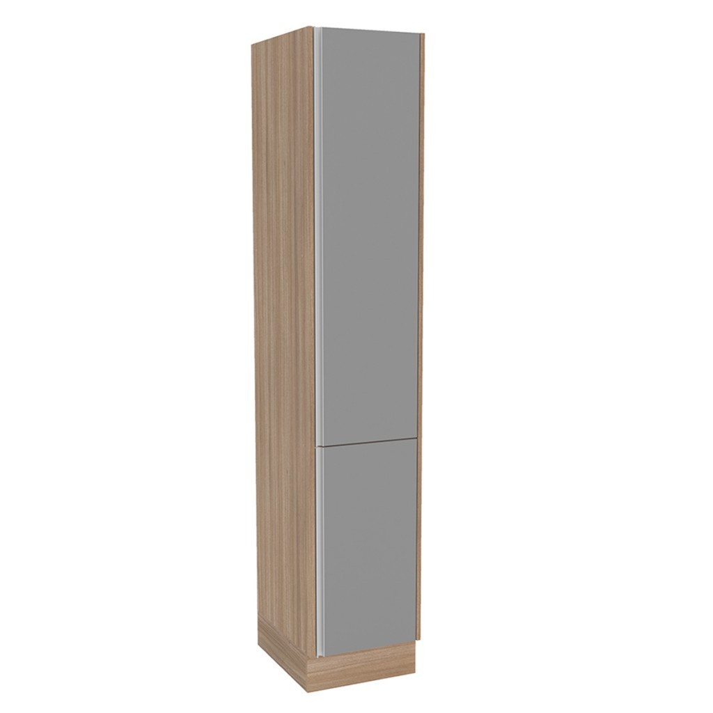 Paneleiro Campanele 2 Portas 4 Prateleiras Castanho/Cinza - Politorno - Home & Living