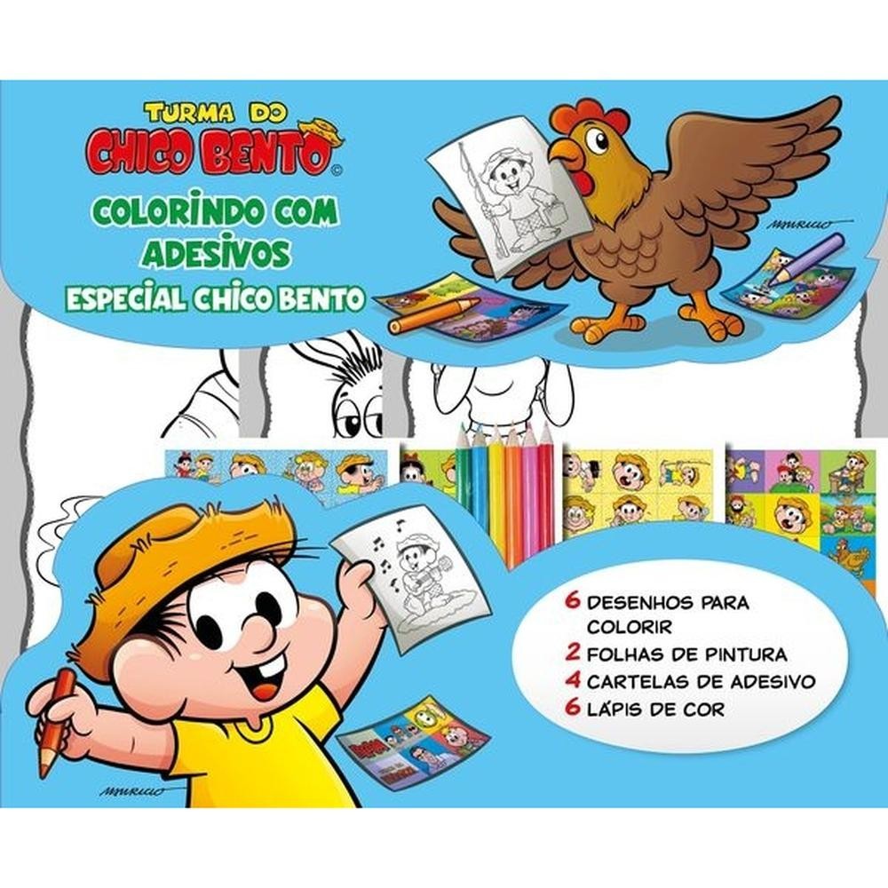 Turma Da Mônica Colorindo com Adesivos Especial - Chico Bento