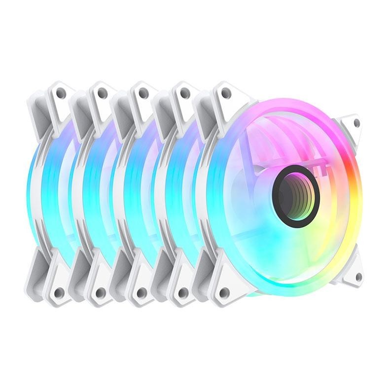 Kit Ventoinha Aigo AF12 5in1, ARGB, 5x120mm, Branco, AF125IN1-WH - Computers & Accessories