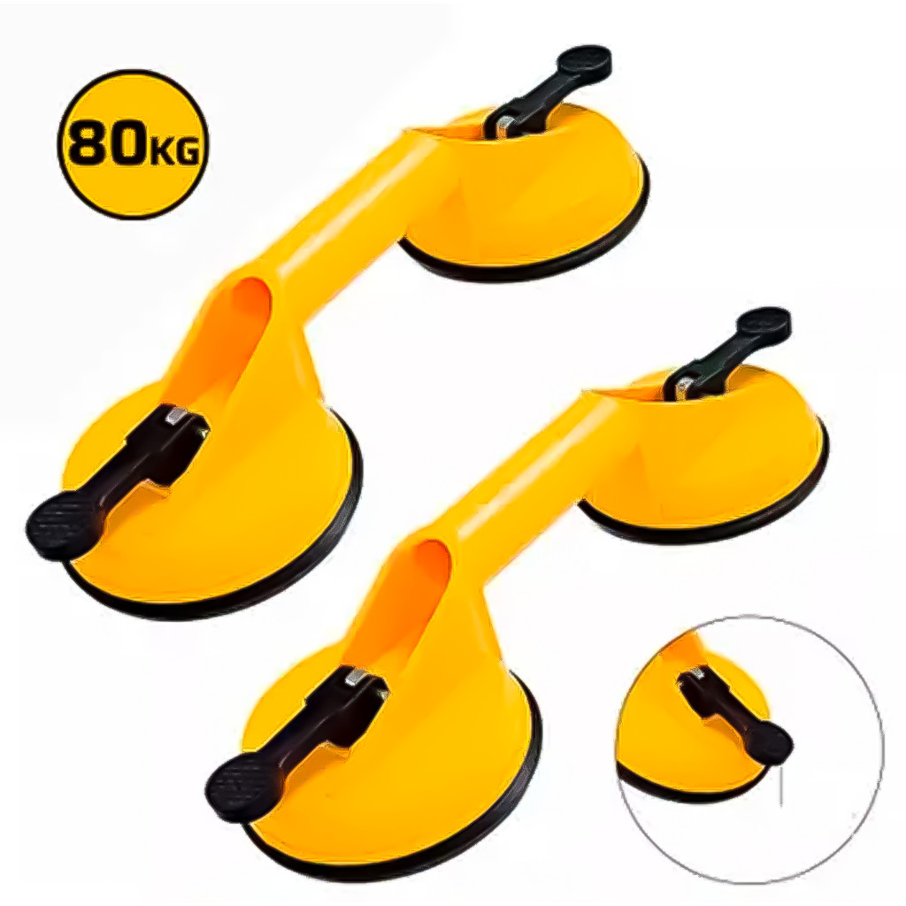 Kit 2 Ventosa Dupla Para Vidros Mármores Espelhos Parabrisas Até 80kg Trava Destrava Profissional - Home & Living