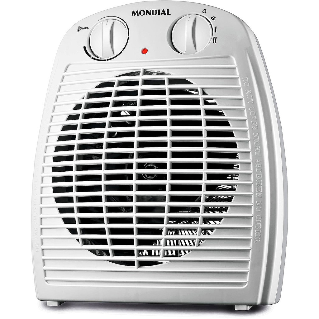 Aquecedor A Ar Ambiente Elétrico Mondial 3 Em 1 Silencioso Portátil Cinza/Branco 1500W, 220V- A-08