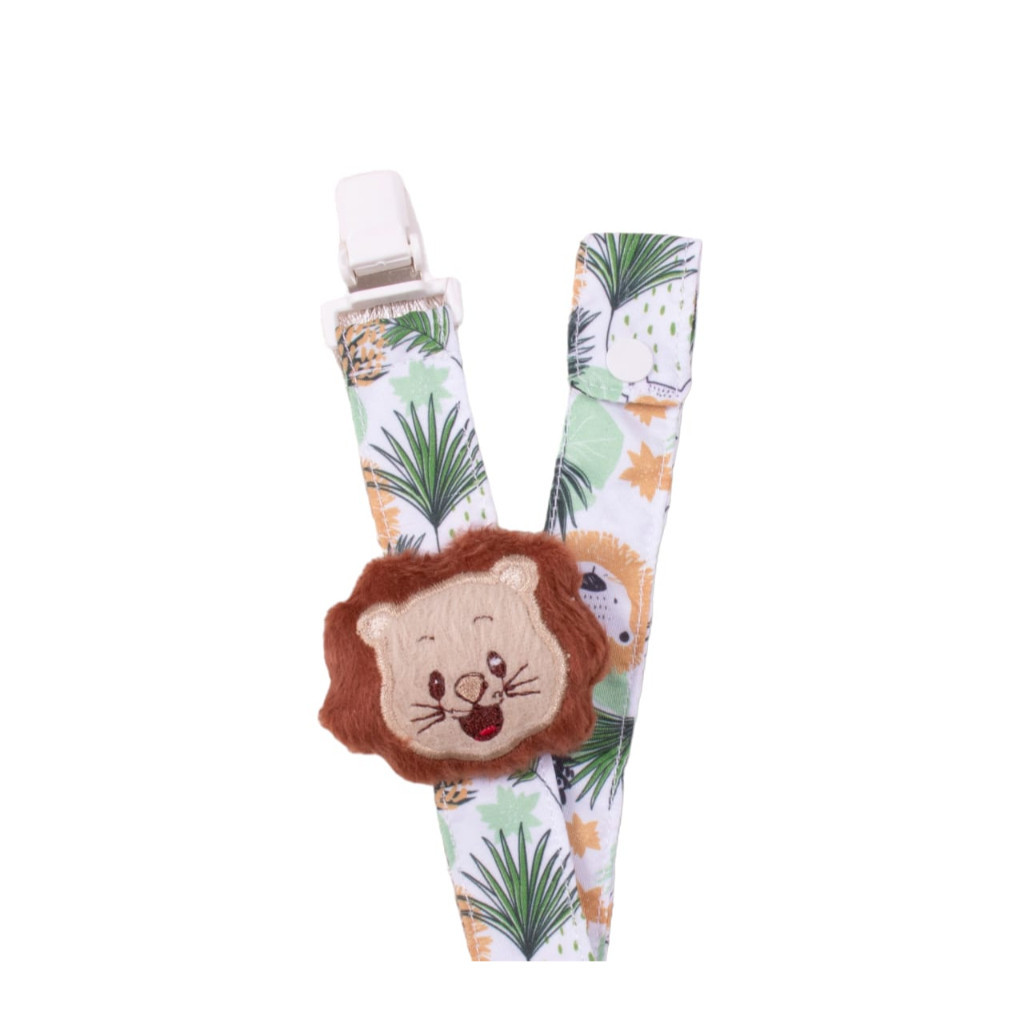 PRENDEDOR DE CHUPETA INFANTIL COM CLIP - BICHINHOS DE PELÚCIA - MENINO