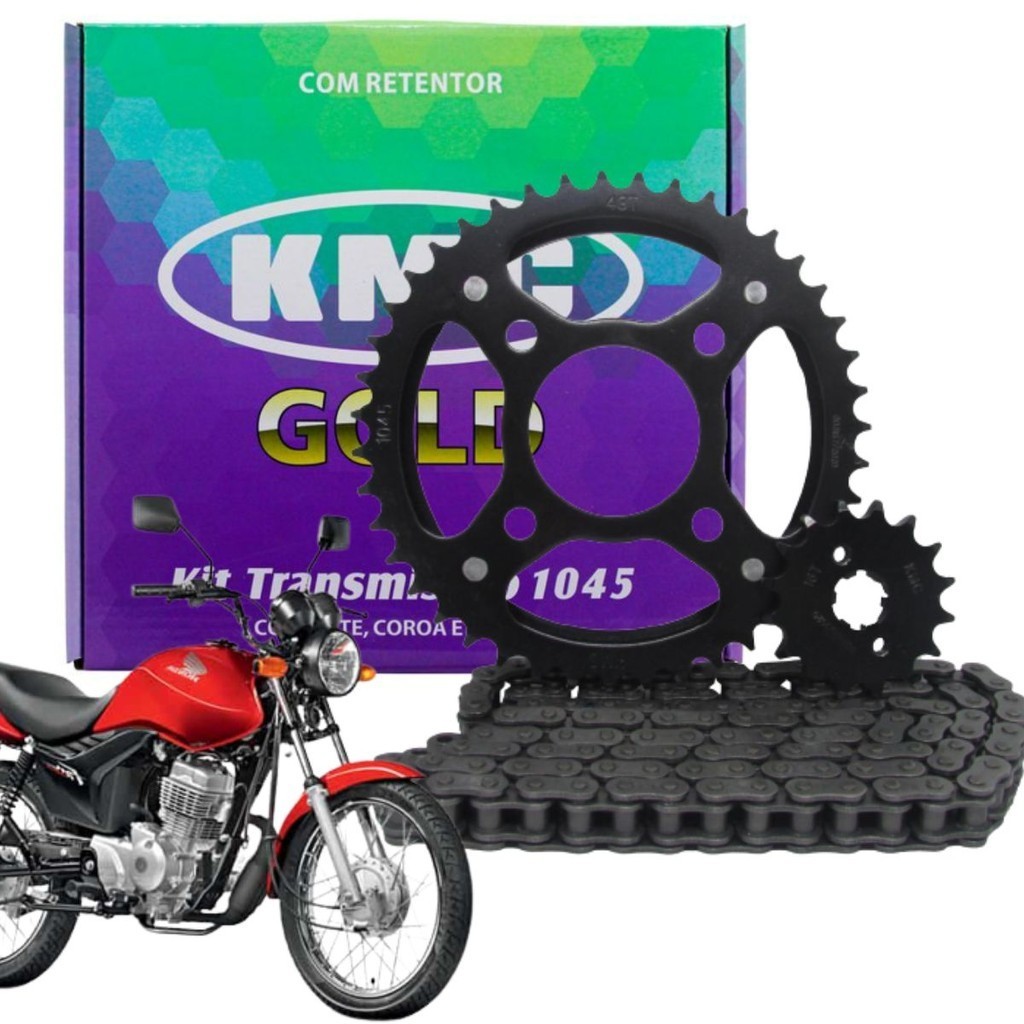 Kit Relação Honda Cg Titan Fan 125 2009 2010 C/ Retentor Kmc