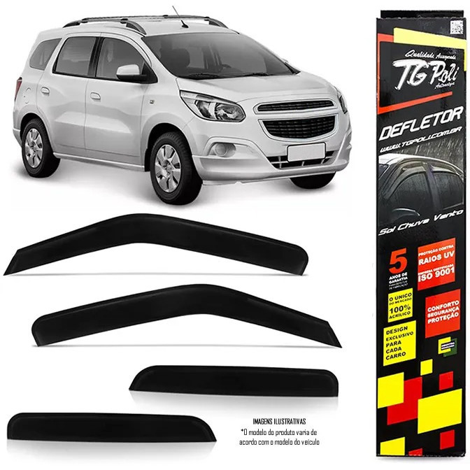Calha Chuva Defletor TG Poli Chevrolet Spin 2012 em Diante - 4 Portas