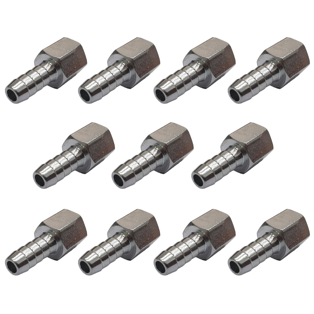 10 Pçs Adaptador Espigão Fêmea Fixo 5/16 Rosca 1/4