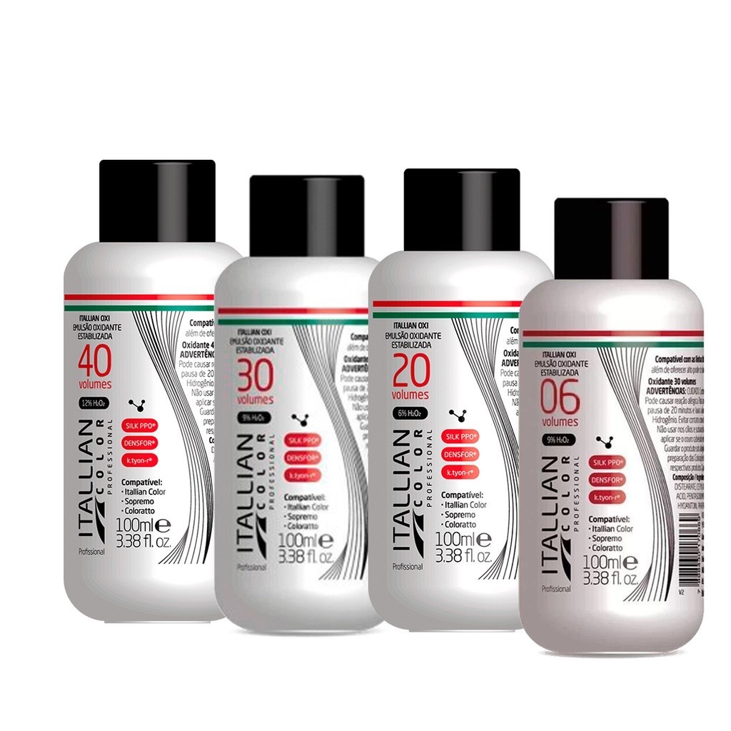 AGUA OXIGENADA / EMULSÃO OXIDANTE ESTABILIZADA 100ml |OX 06/20/30/40 - ITALLIAN color em Oferta na Shopee