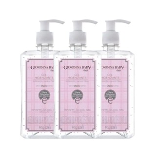 Kit Álcool Em Gel Higienizante Giovanna Baby Classic Rosa 500ml (3 unidades) em Oferta na Shopee