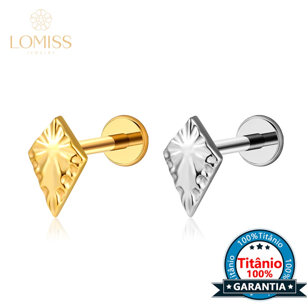 Piercing Labret Titânio Helix Tragus Conch Nariz Diamante Detalhado em Oferta na Shopee