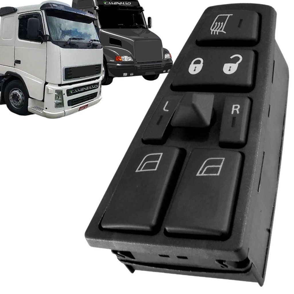 Interruptor Botão Vidro Elétrico / Trava Elétrica / Retrovisor para Volvo FH / FM / NH - LE (20752918) - Spare Parts and Accessories for Vehicles