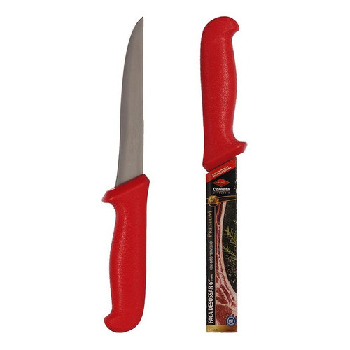 Faca Para Desossar 6 Pol Reta Premium Corneta Cor Vermelho