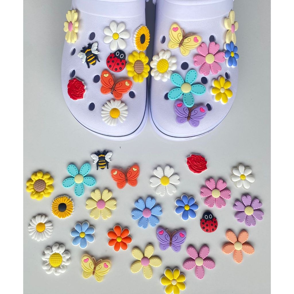 04 a 10 Pins/Bottons  Emborrachados Para Babuche Lindos e Coloridos - Jardim Encantado