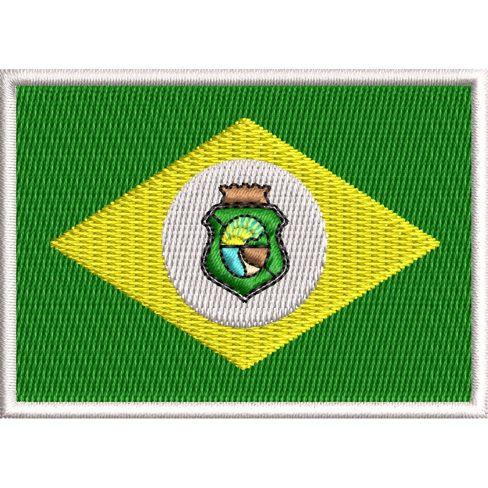 Patch Brasão Bandeira do Ceará 7cmx5cm - Moto Grupo Motoqueiro Para Jaqueta Jeans