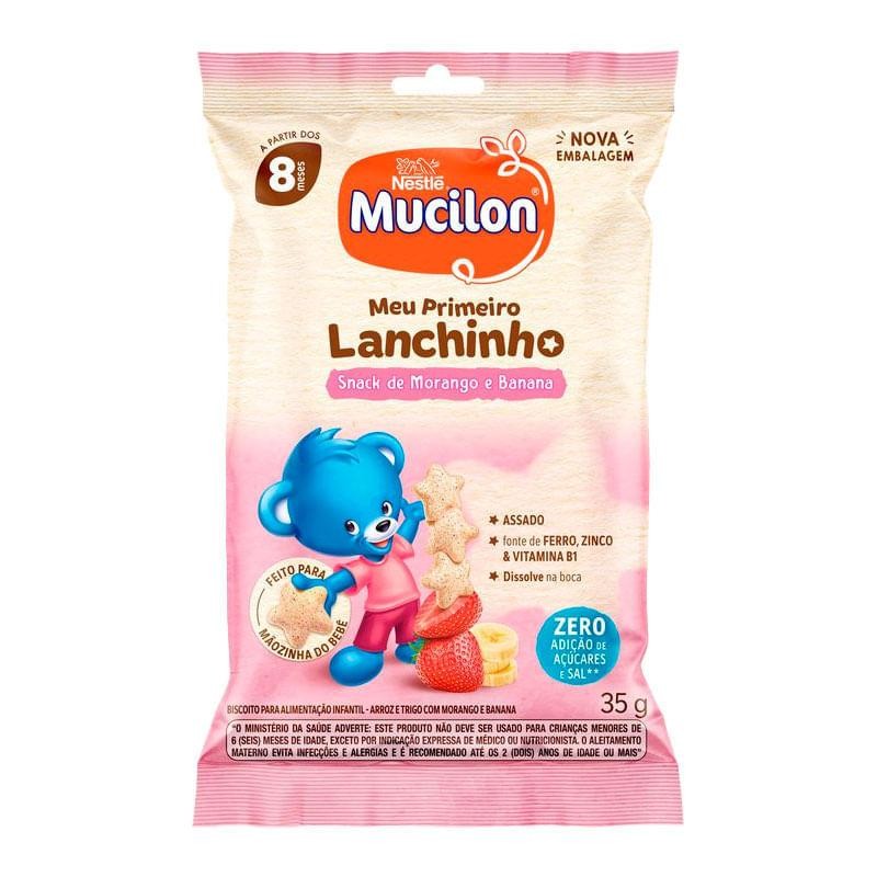 Snack Mucilon Meu Primeiro Lanchinho Sabor Morango e Banana 35g em Oferta na Shopee