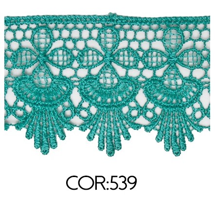 Renda Guipir CHL-631 6.0 Cm -  Rolo C/13.7 Metros Cor:Verde-Jade