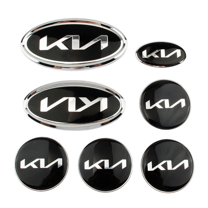 7 Pçs/set Novo Emblema Para Kia KN Logotipo K5 K3 K4 K2 K9 Grade Dianteira Tronco Traseiro Cubo Da Roda Centro Capa Ades