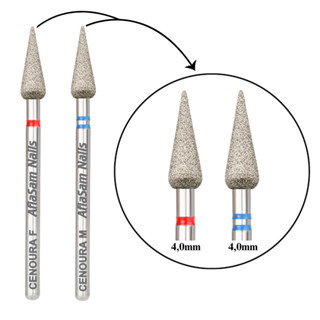 Broca Diamantada Cenoura Vermelha 4,0mm + Cenoura Azul 4,0mm Unhas Alongamento em Oferta na Shopee