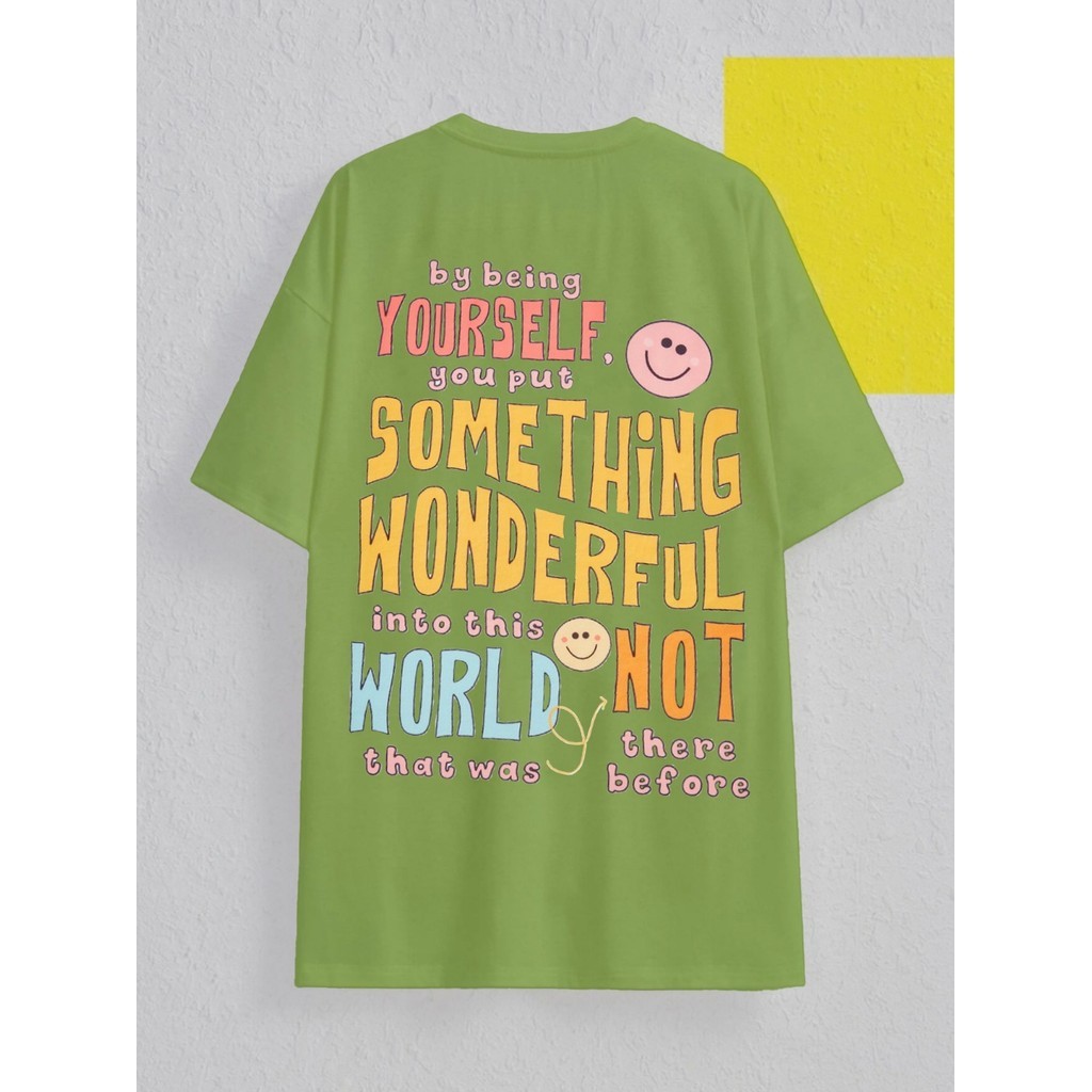 Camiseta Oversized Unissex Estampada Be Yourself Blusa Aesthetic Tumblr Life Style Casual