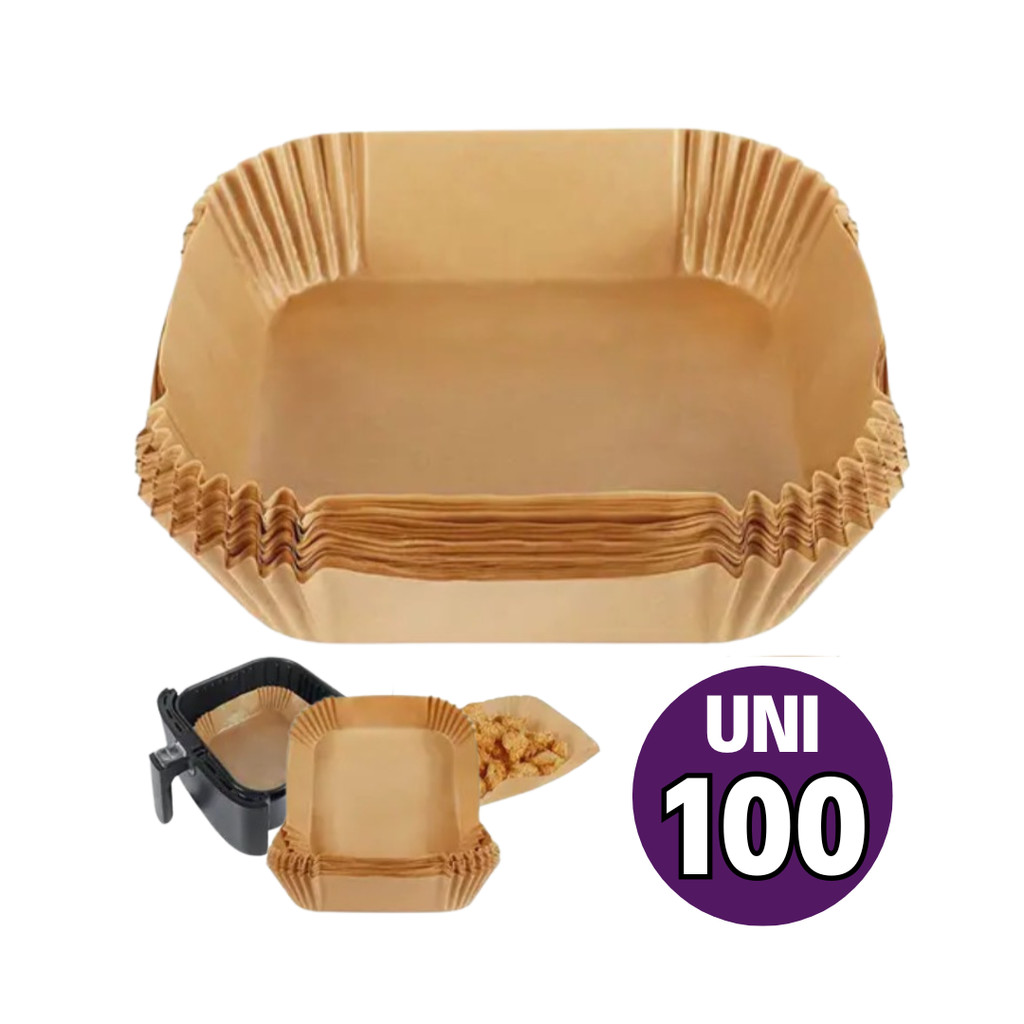 Forma de Papel 20cm x 20cm Forro Antiaderente Descartável para Air Fryer Fritadeira - 100 Unidades em Oferta na Shopee