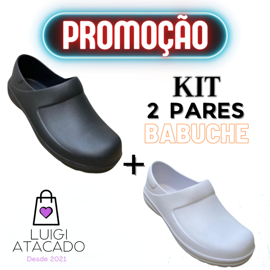 Kit Pares Sapato Masculino Feminino Hospital Cozinha Fechado Confortável Macio