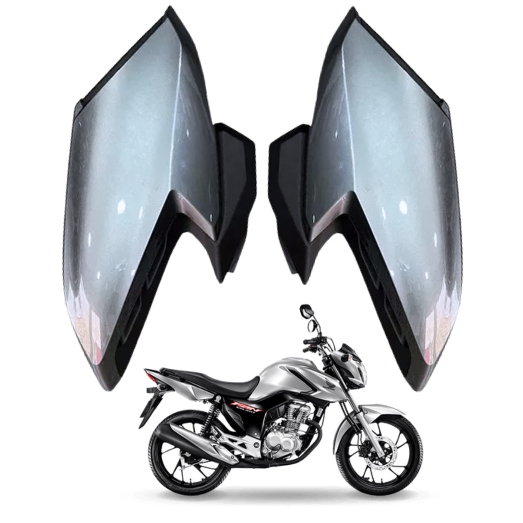 Asa Aba Lateral Aleta Tanque Honda Cg Fan Start 160 Prata Ibiuna 2022 PARAMOTOS HONDA