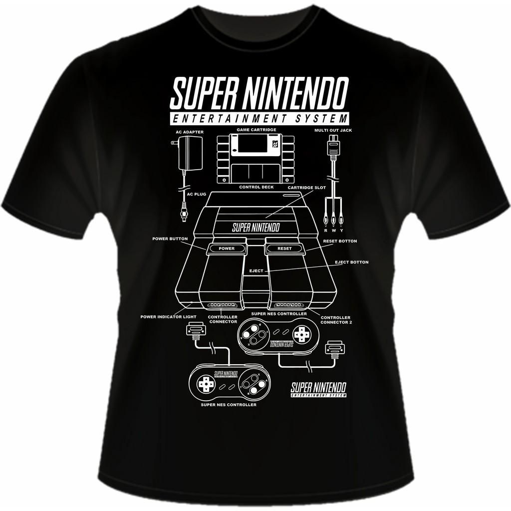 Camisa Super Nintendo Retrô Camiseta em Oferta na Shopee